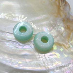 Бусины-бублики для швенз из перламутра Ø14мм цвет голубой, 1пара