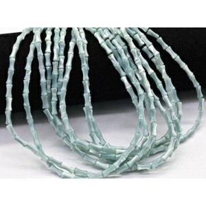 Бусины из перламутра Форма 4*8мм цвет серо-голубой, 36см, 45 бусин