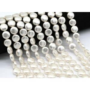 Бусины из майорки круг 12мм цвет белый, 41см, 35 бусин (иск.)