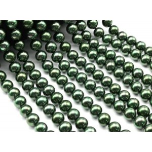 Бусины из майорки шарик 10мм цвет зеленый, 39см, 39 бусин (иск.)