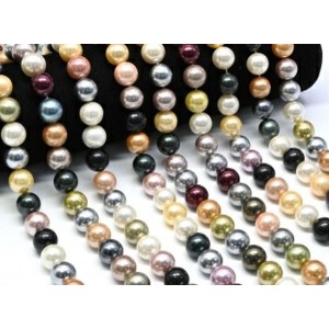 Бусины из майорки шарик 12мм цвет ассорти, 41см, 34 бусины (иск.)