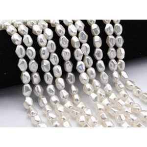 Бусины из майорки галтовка 7*11мм цвет белый, 41см, 37 бусин (иск.)