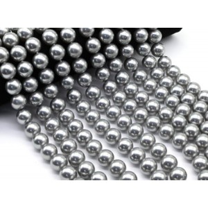 Бусины из майорки шарик 14мм цвет серый, 39см, 28 бусин (иск.)