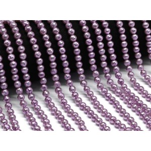 Бусины из майорки шарик с гранями 6мм цвет сиреневый, 39см, 70 бусин (иск.)