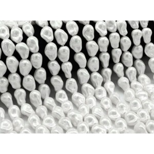 Бусины из майорки форма Барокко 12*15мм цвет белый, 39,5см, 27 бусин (иск.)