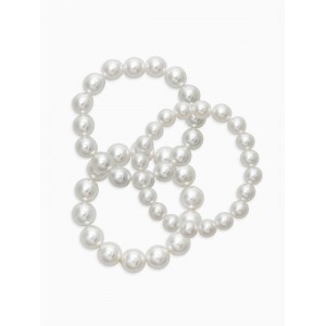 Браслет «Бусины жемчуга», набор 3 шт. №10.12.14, белый