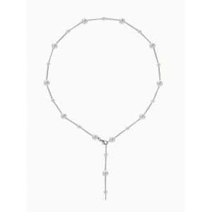 Кулон трансформер «Россыпь жемчуга», бусины №6.8, L=50 см, белый, цвет серебристый