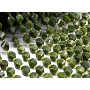 Бусины из кальцита шарик с гранями 10мм цвет нефрит, 37мм, 30 бусин