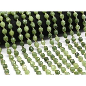Бусины из кальцита овал с гранями 8*10мм цвет нефрит, 37мм, 32 бусины
