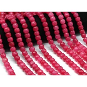 Бусины из кальцита бочонок 10*8мм цвет малиновый, 38мм, 44 бусины