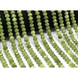 Бусины из кальцита рондель с гранями 8*6мм цвет нефрит, 38мм, 65 бусин