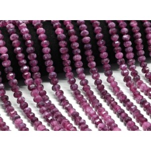 Бусины из кальцита рондель с гранями 8*6мм цвет рубеллит, 38мм, 65 бусин