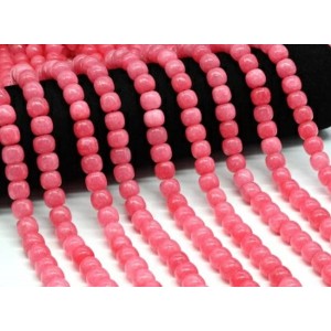 Бусины из кальцита бочонок 10*8мм цвет клубничный, 38мм, 44 бусины Бусины из кальцита бочонок 10*8мм цвет клубничный, 38мм, 44 бусины