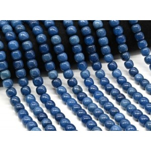 Бусины из кальцита бочонок 10*8мм цвет синий, 38мм, 44 бусины