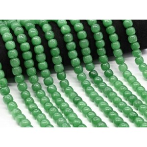 Бусины из кальцита бочонок 10*8мм цвет зеленый, 38мм, 44 бусины