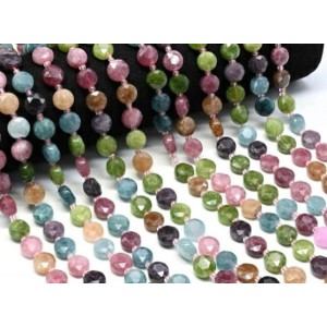 Бусины из кальцита круг гр.10мм цвет ассорти, 37см, 30 бусин