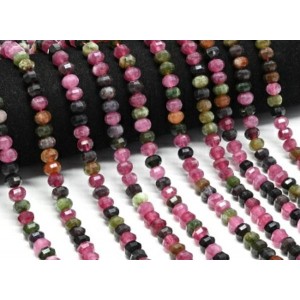 Бусины из кальцита рондель с гранями 8*6мм цвет турмалин, 38мм, 65 бусин