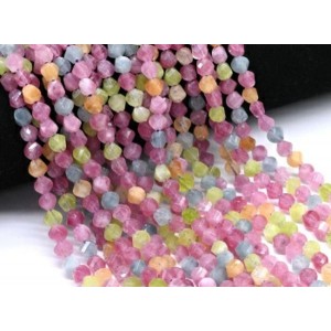 Бусины из кальцита шарик с гранями 6мм цвет ассорти, 38мм, 63 бусины