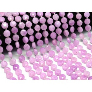 Бусины из кальцита круг гр.10мм цвет лавандовый, 37см, 30 бусин