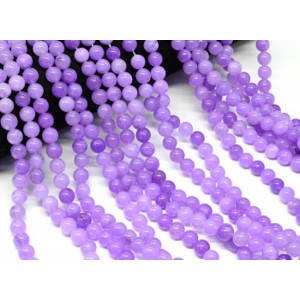 Бусины из кальцита шарик 8мм цвет фиолетовый, 38см, 47 бусин