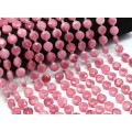 Бусины из кальцита круг гр.10мм цвет розовый, 37см, 30 бусин