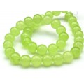 Бусины из кальцита шарик 10мм, цвет зеленый, 38см, 38 бусин