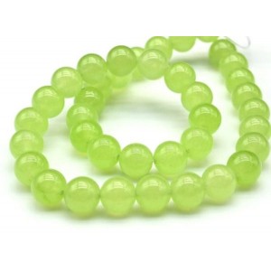 Бусины из кальцита шарик 10мм, цвет зеленый, 38см, 38 бусин