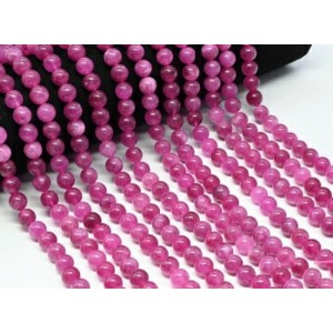 Бусины из кальцита шарик 8мм цвет малиновый, 37см, 46 бусин