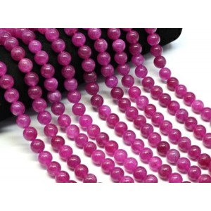 Бусины из кальцита шарик 10мм цвет малиновый, 38см, 38 бусин