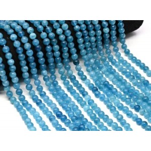 Бусины из кальцита шарик 6мм, цвет лазурный, 38см, 60 бусин