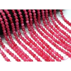 Бусины из кальцита шарик 6мм цвет малиновый, 39см, 66 бусин
