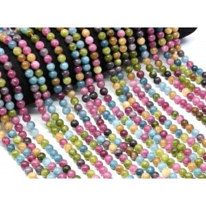 Бусины из кальцита шарик 6мм цвет ассорти, 38см, 63 бусины