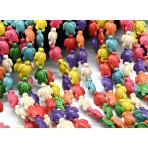 Бусины из кахолонга (имитация) черепаха 14*17мм, 38см, 23 бусины