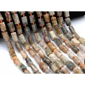 Бусины из кварца рутилового цилиндр с гранями 8*15мм, 39см, 23 бусины