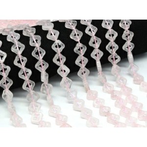 Бусины из розового кварца клевер 12*12мм, 38см, 33 бусины