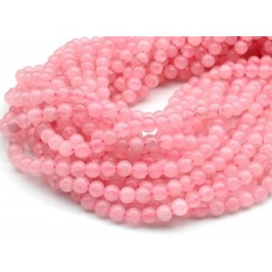 Бусины из розового кварца шарик 6мм, 38см, 63 бусины