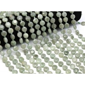 Бусины из кварца круг гр.10мм, цвет зеленый, 37см, 30 бусин