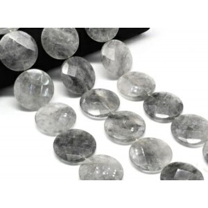 Бусины из кварца льдистого круг с гранями 40мм, 40см, 10 бусин
