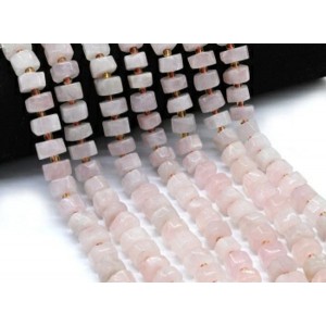 Бусины из розового кварца диски гр.11*6мм, 36см, 39 бусин