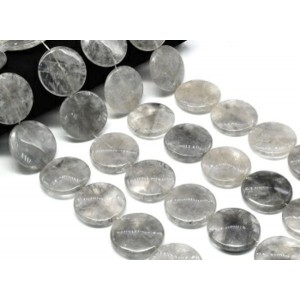Бусины из кварца льдистого круг 35мм, 38см, 11 бусин