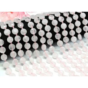 Бусины из розового кварца круг гр.10мм, 36см, 30 бусин