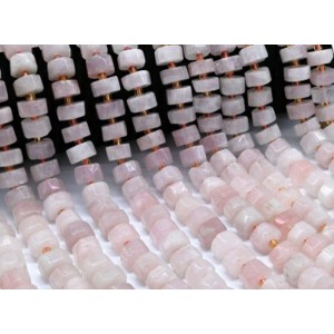 Бусины из розового кварца диски гр.13*6мм, 38см, 39 бусин