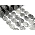 Бусины из кварца льдистого овал с гранями 30*40мм, 41см, 10 бусин