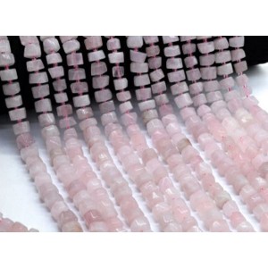 Бусины из розового кварца диски гр.9*6мм, 36см, 49 бусин