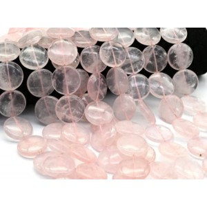 Бусины из розового кварца круг 25мм, 40см, 16 бусин