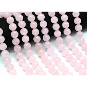 Бусины из розового кварца шарик 12мм, 39,5см, 33 бусины