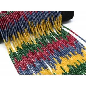 Бусины из кварца тонированного рондель гр.3*2мм, цвет ассорти, 35см, 145 бусин