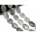Бусины из кварца льдистого овал с гранями 25*35мм, 38см, 11 бусин