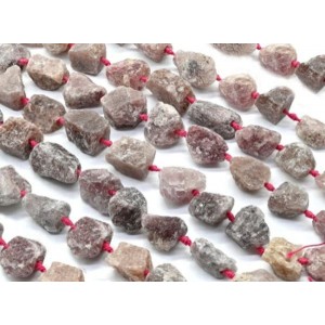 Бусины из кварца клубничного галтовка 15*20мм-20*30мм, 43см, 15 бусин