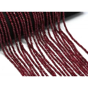 Бусины из кварца тонированного рондель гр.3*2мм, цвет бордовый, 34см, 135 бусин